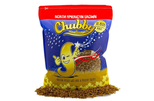 2.5Lbs Chubby NA Grown Dried Mealworms - Chicken/Duck Treats - Non-GMO - Made in North America
