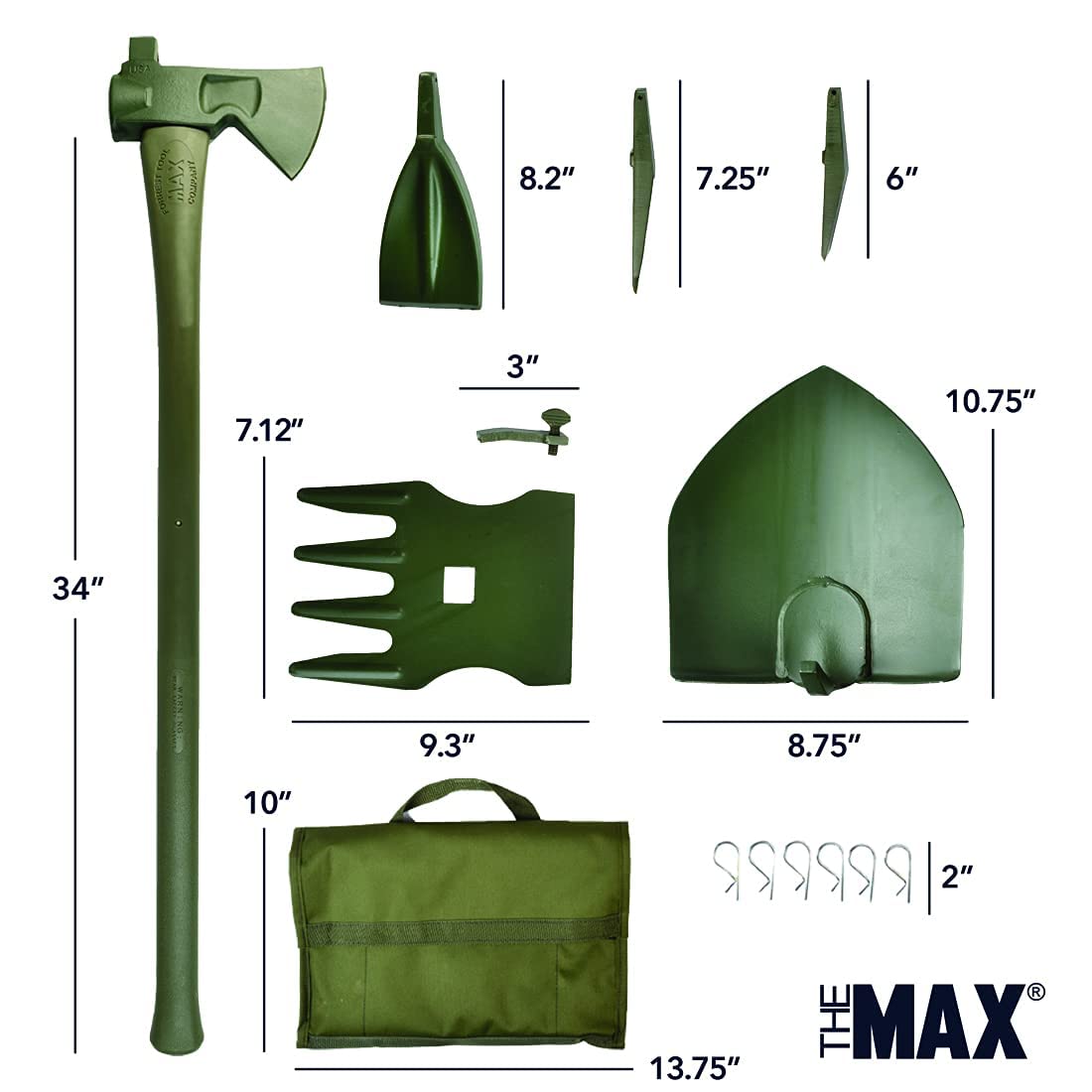 The MAX Multipurpose Toolkit by Forrest Tool, Includes 8 Essential Tools for Camping, Hunting, Gardening and Off-Roading, Constructed with, Reliable Material, Easy to Use