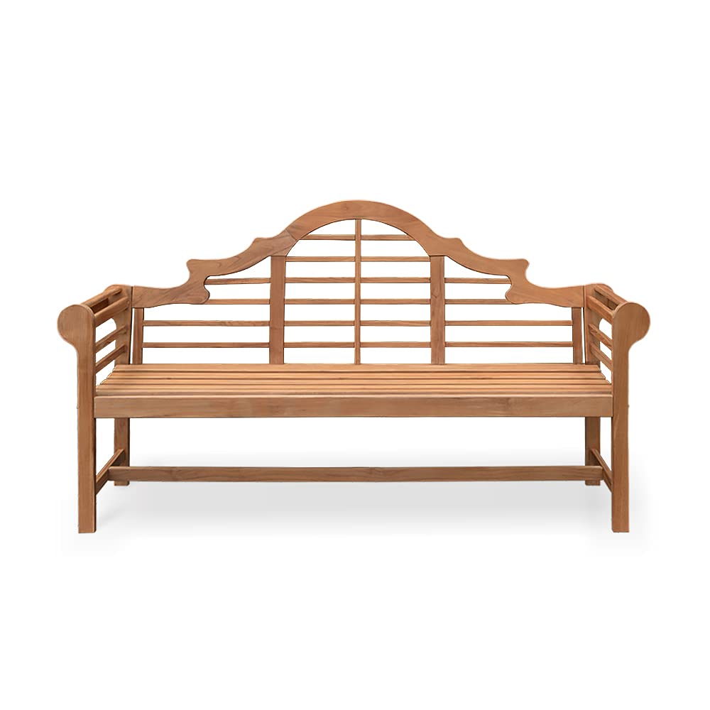 Cambridge Casual Lutyens Teak Wood Garden Bench 5-Foot – Wooden Outdoor Bench for Patio, Porch, Lawn, Backyard – Weather-Resistant Seating for Entryway or Deck