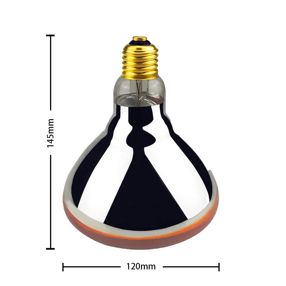 BONGBADA Heat Lamp PAR38 250W 2 Pack Red Infrared Heavy Glass Lamp Bulb for Food Service,Brooder Bulb,Chicks,Pet, Bathroom,Light Therapy,Reptiles and Amphibian.