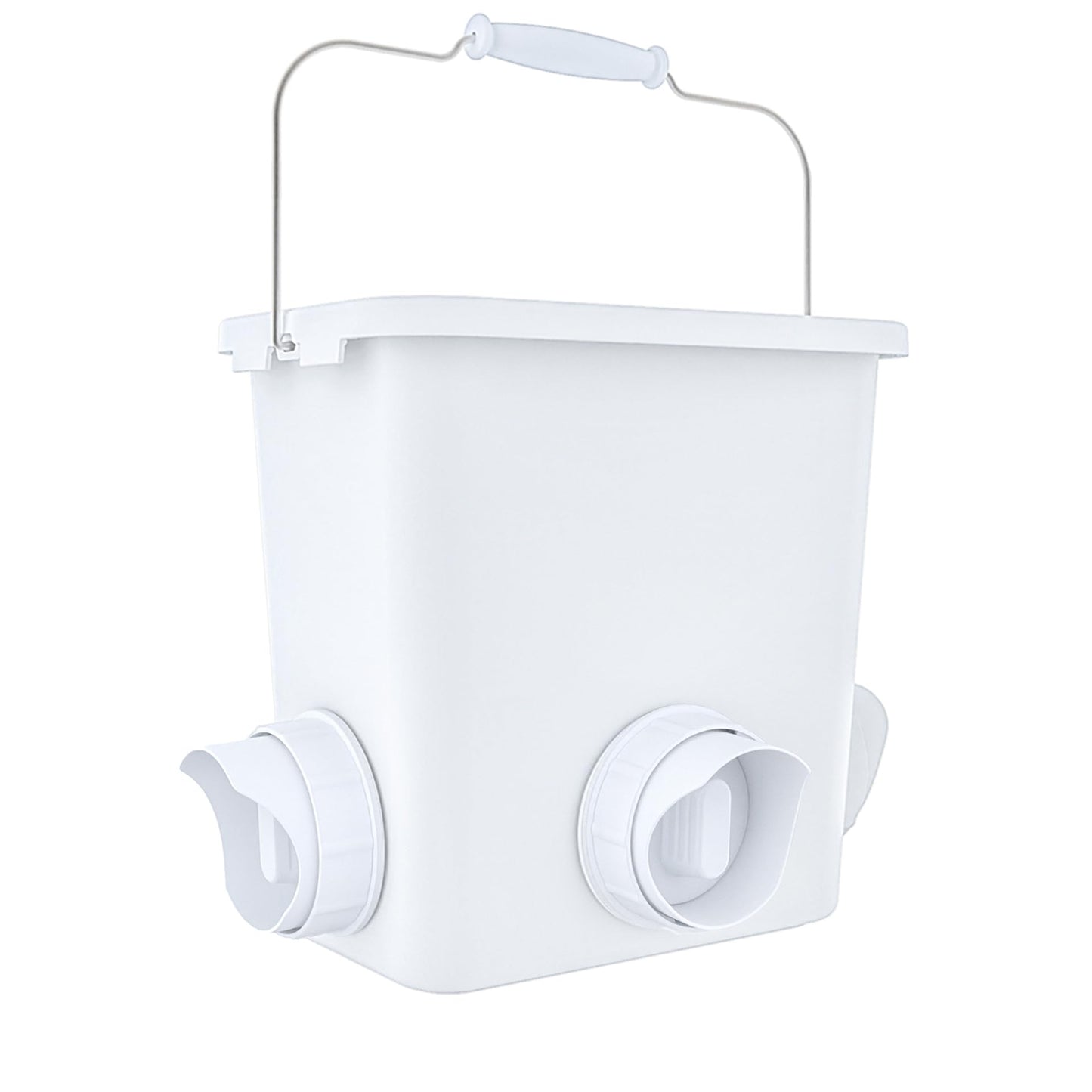Automatic Chicken Feeder 20lb Chicken Feed Container Bucket with 3 Rainproof Feeder Ports Hanging Poultry Feeder for Chick Duck Hen Chicken Coop Accessories Kit