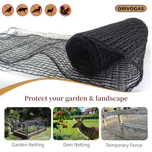 ORIVOGAS Plastic Mesh Fence Deer Fencing 4x25ft,Reinforced Edges,55gsm Heavy Duty Temporary Fence,Ideal for Garden Netting,Animal Barrier,Safety Netting, Fruit Plant Protection, Black