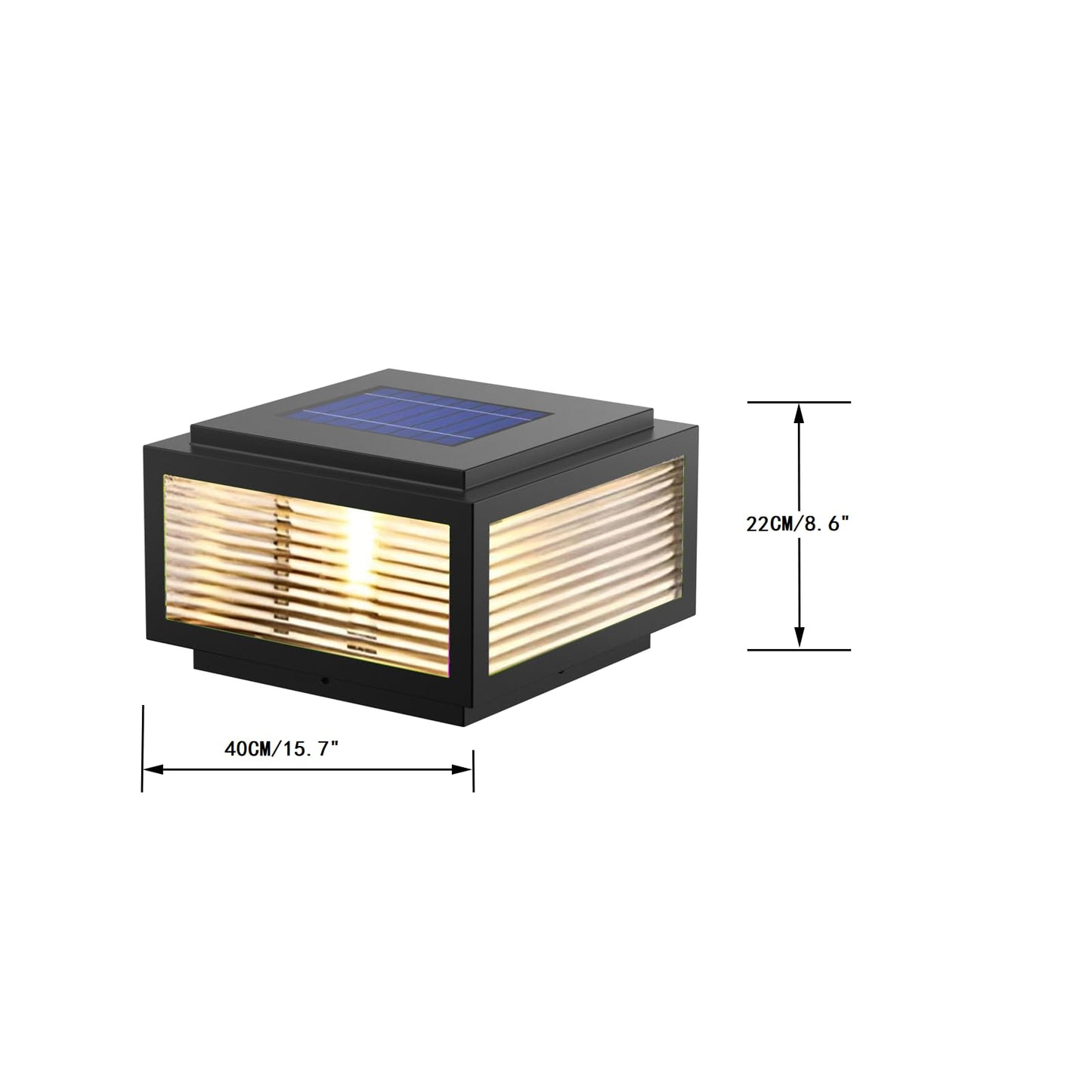 JHOTEC Large Outdoor Post Light 16X16 in, Dusk Till Dawn Solar Column Light,No Wiring Required Electricity Cost Column Lamp,Garden Light,IP54 Waterproof, Base E26 Dual-Purpose,LED Post lamp