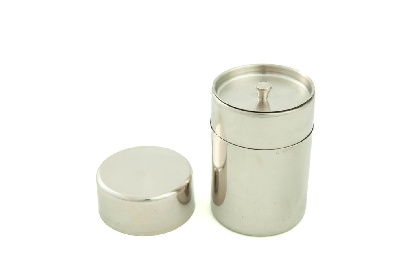Matcha Tea Canister- Airtight Double Lids Spices Storage Seal Stainless Steel - Tea Bags - Ground and Bean Coffee - Matcha Powder - Tin Canister Can 400 ml