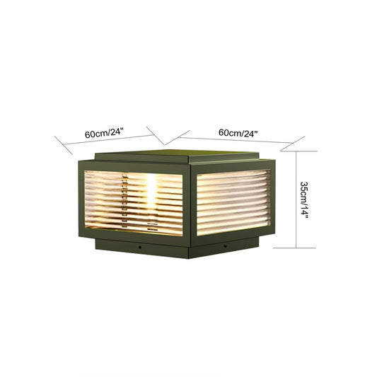 JHOTEC Large Outdoor Post Light 24X24 in, Dusk Till Dawn Solar Column Light,No Wiring Required Electricity Cost Column Lamp,Garden Light,IP54 Waterproof, Base E26 Dual-Purpose,LED Post lamp