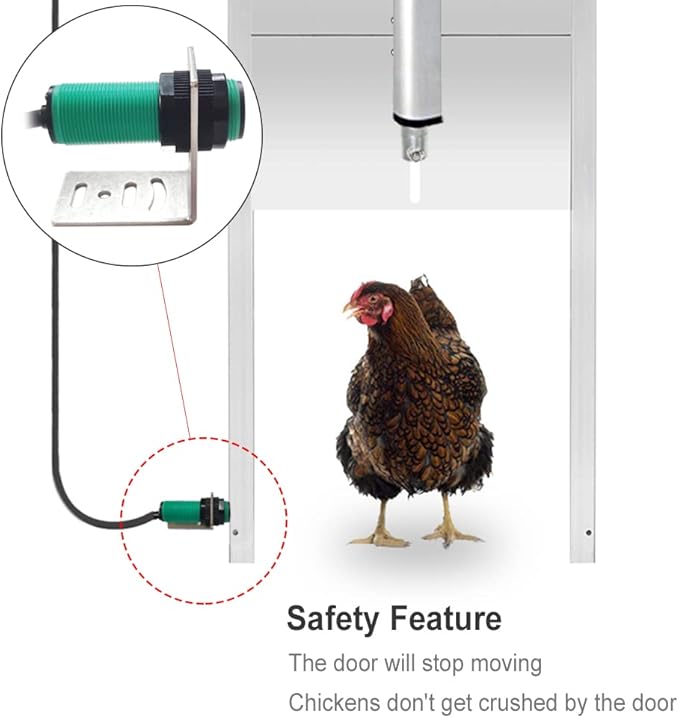 JVR Automatic Chicken Coop Smart Door Compatible with Alexa, Google Assistant, Home Assistant, Tuya - WiFi Electric Opener, Auto Sunrise/Sunset Dusk to Dawn Doors, Chicken Coop Accessories