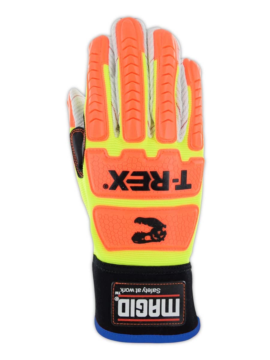 MAGID T-REX Primal Series ANSI A2 Corded Palm Impact Gloves , 48 Pairs, Size 7/Small, TRX510W