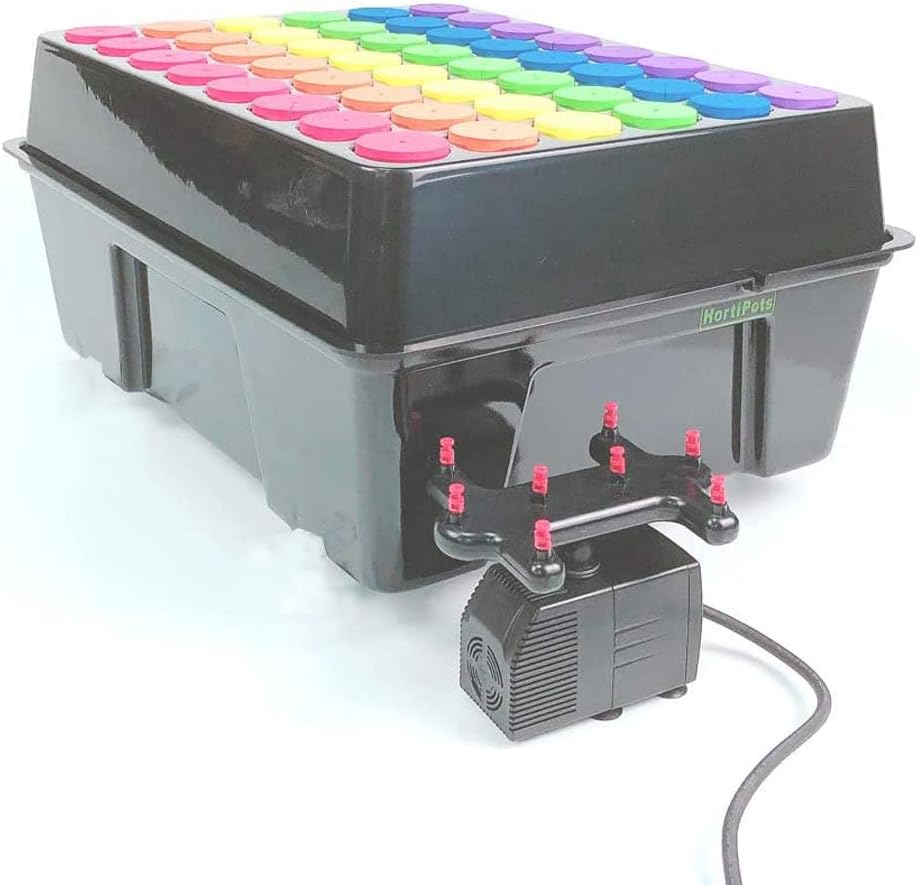 HORTIPOTS Aeroponic Clone Machine 48 Site for Plant Cuttings Propagation Using 2 in Neoprene Inserts