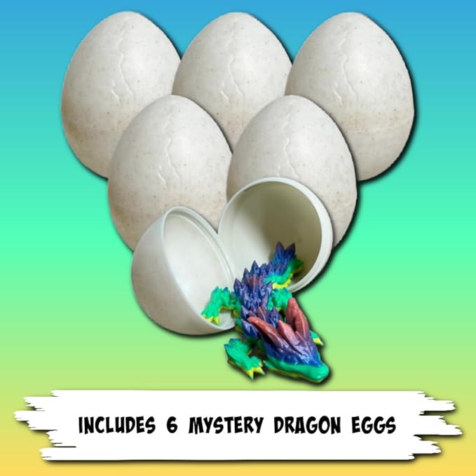 The Eggmazing Egg Decorator | Dragon Eggs 6 Pack | Includes 3D Printed Dragons Inside The Eggs | Ages 3 and Up
