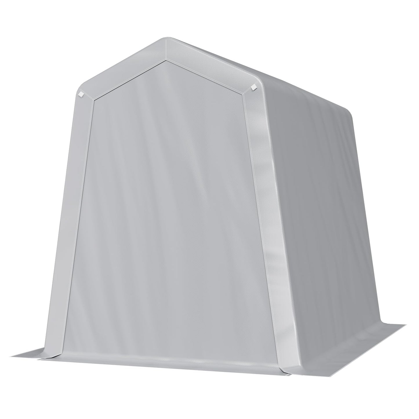 VEVOR 6x8x7 FT Portable Outdoor Storage Shed, Heavy-Duty Waterproof Shelter with Roll-Up Zipper Door & Vents, UV-Resistant Carport for Motorcycle, Bike, Lawn Mower, Tools, Gray