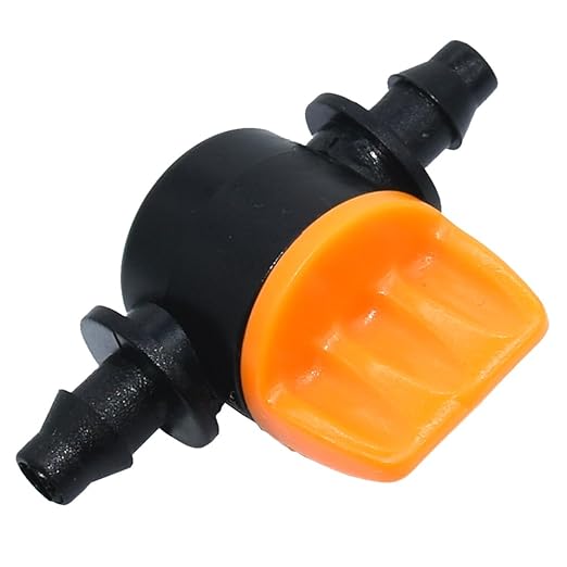 1/4“ Drip Irrigation Shut-Off Switch Valve, Plastic Universal Ball Valve for Drip Irrigation and Tubing Coupling (Black-Pack of 12)