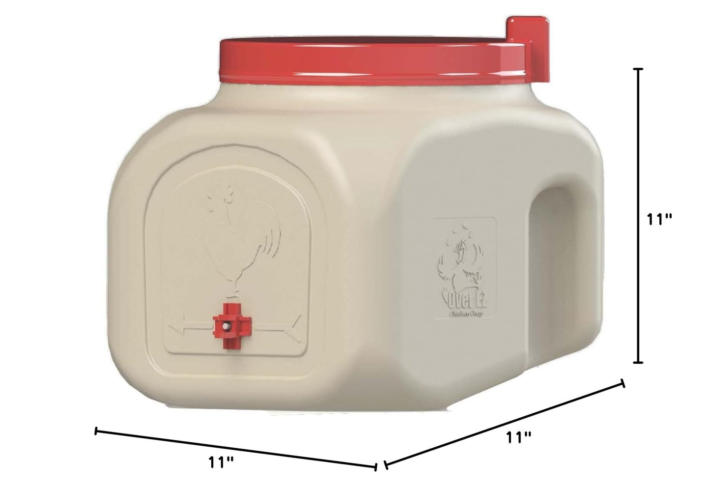OverEZ Compact Chicken Waterer with No Spill System, Outside and Inside Poultry Drinker, 5 Gallon High Capacity Waterer Dispenser for Hens