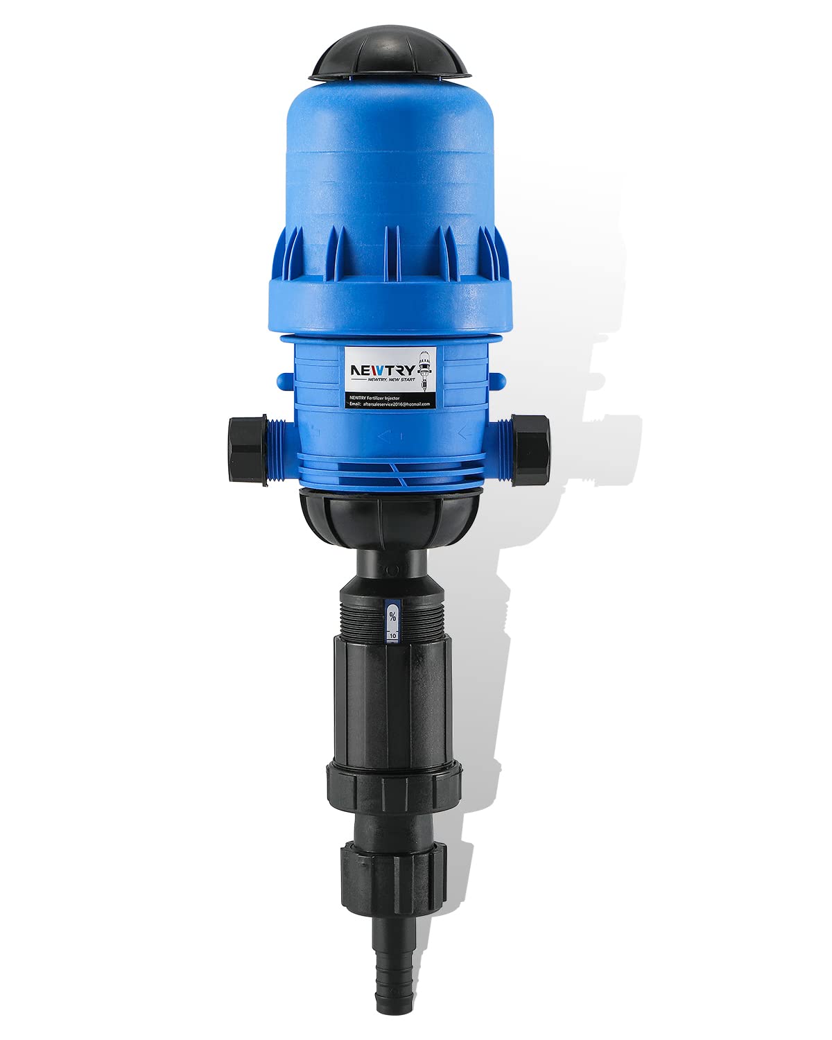 NEWTRY 1%-10% Fertilizer Injector for Drip Irrigation, Adjustable Water Powered Dosing Pump, 3/4" NPT