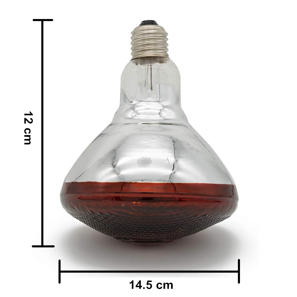 Fengrun Infrared Heat Lamp Waterproof Anti-Explosion Light Bulb for Piglet Chicken Duck Birds(250w,120v)