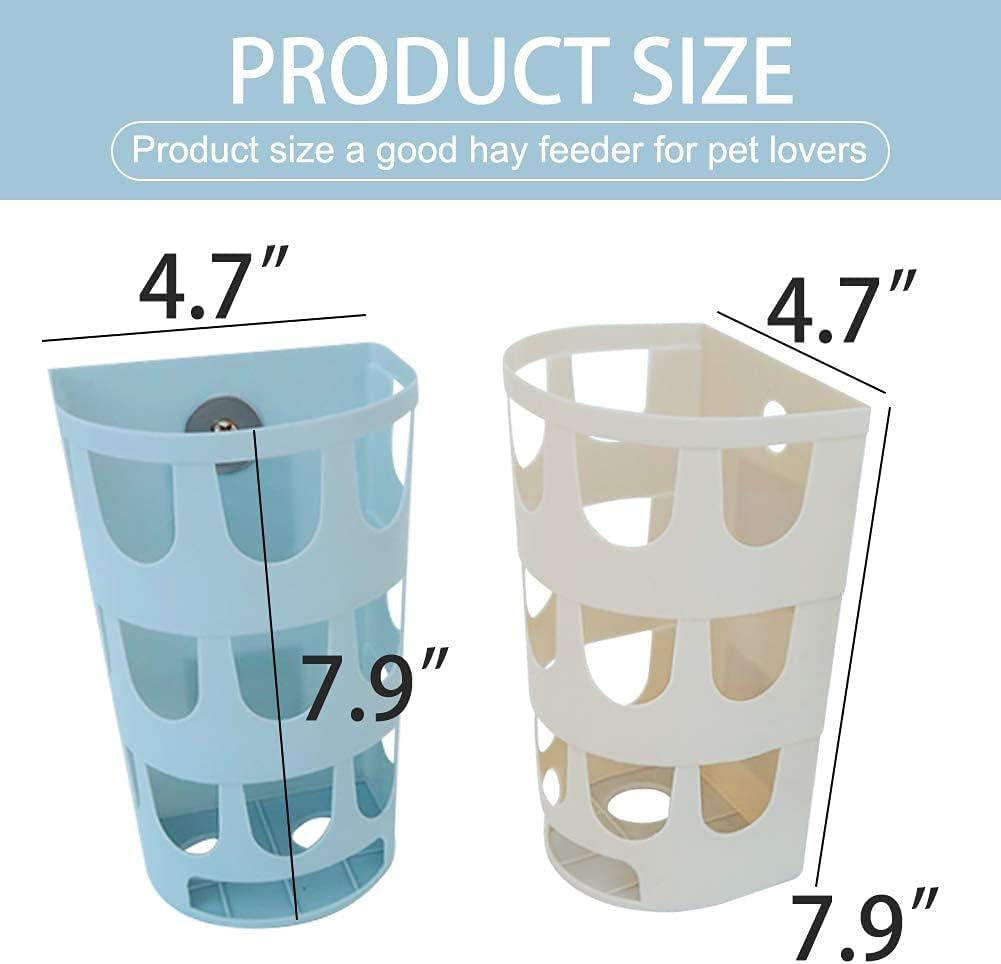 Hamiledyi Guinea Pig Hay Feeder，2PCS Bunny Hanging Cage Manger Hay Holder Rack for Small Animal Chinchilla Guinea Pig Rat-（Random Color）