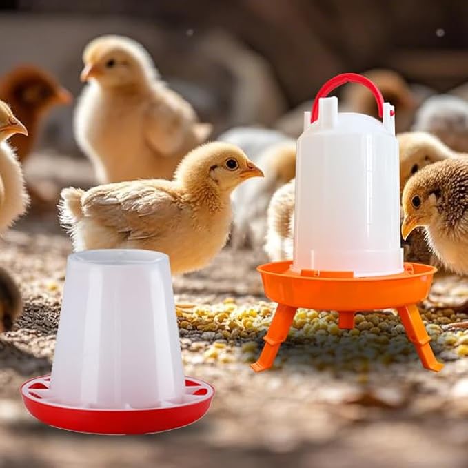 Chicken Feeder and Water Set, Including 2 Automatic Feeding Buckets, 2 Automatic Feeding Buckets, 10 Automatic Drinking Bowls, 6 Automatic feeders, and 5 Feeding and Feeding troughs