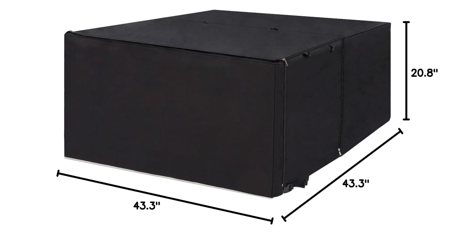 Assembly Free Chicken Coop, Foldable Chicken Run Cage Wooden, Extension Chicken Run Large Chicken Pen Rabbit Enclosure Duck House (White+Black Cover)