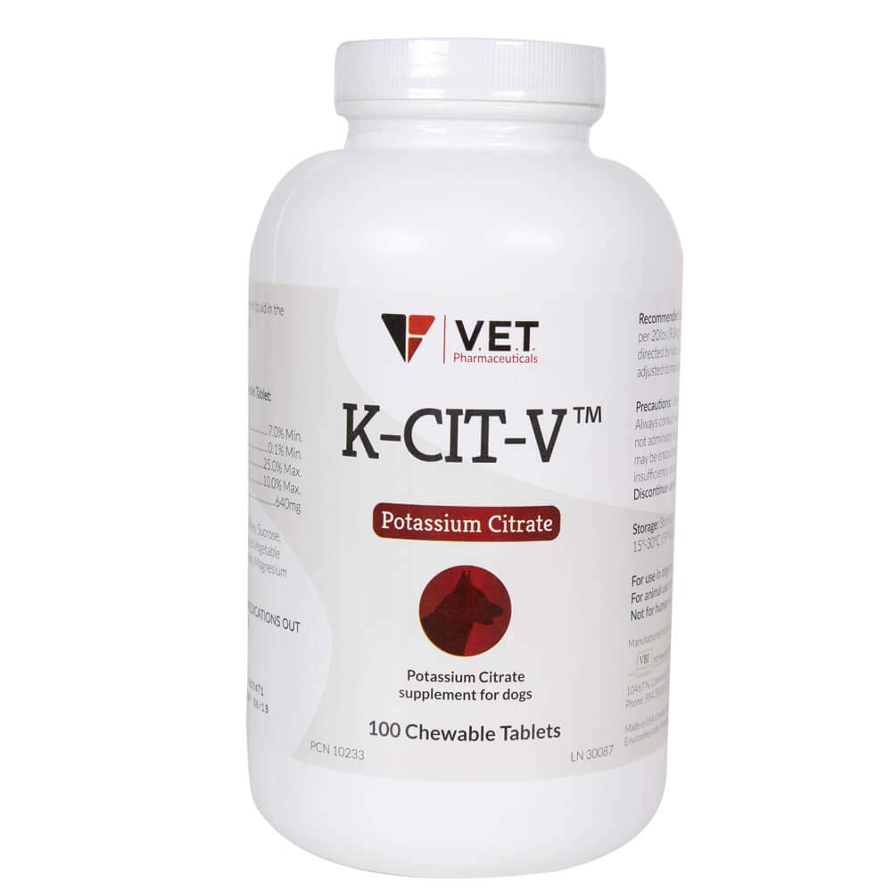 K-CIT-V Potassium Citrate Chewable Tablets for Dogs - 100 ct.