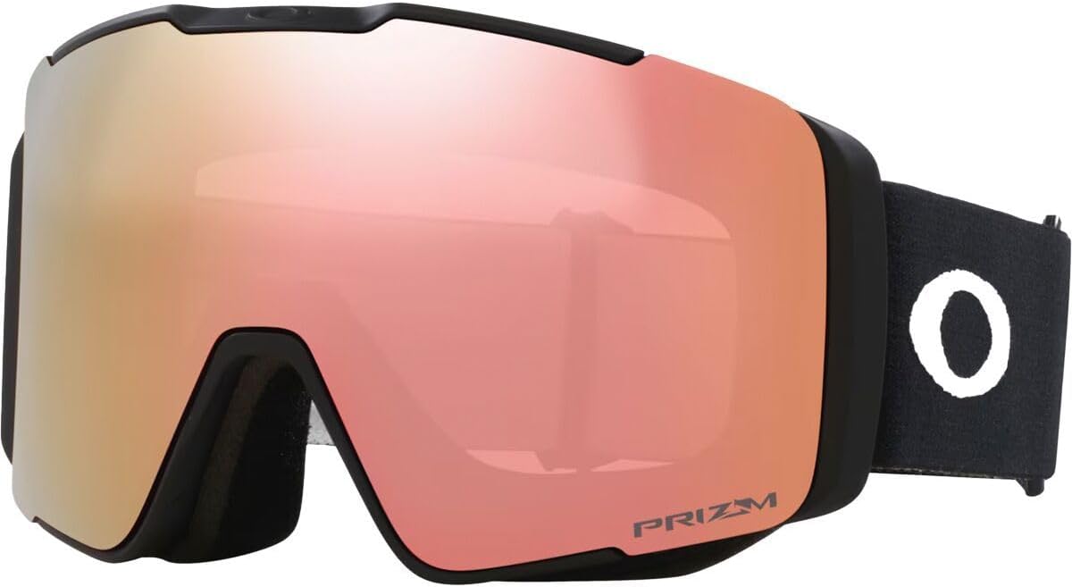 Oakley Line Miner Pro Snow Goggle, Matte Black Strap w/Prizm Snow Rose Lens, Medium
