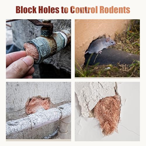 3rd Gen Copper Mesh Rodent Control Kit, 100% Pure Copper Wool for Slugs Snail Pest Bird Mice Rat Control, 2 Rolls Mesh Roll Wrap Wire with Scissors
