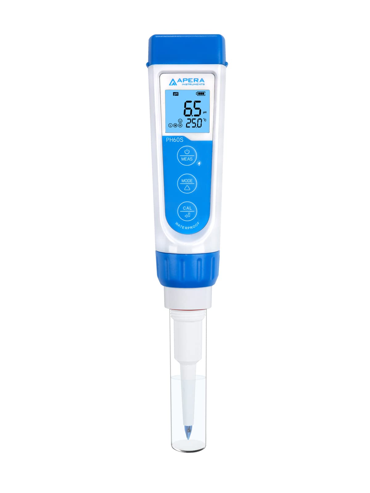 Apera Instruments Premium-Series PH60S Food pH Pocket Tester Kit & LLC-AI1109 8oz. pH Calibration Buffer Solution Kit (pH 4.00, 7.00 & 10.01)