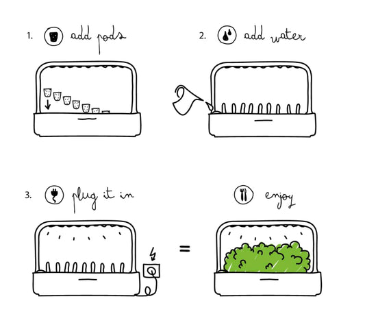 Click & Grow Indoor Herb Garden Kit with Grow Light | Easier Than Hydroponics Growing System | Smart Garden for Home Kitchen Windowsill | Vegetable & Herb Garden Starter Kit with 9 Plant pods, White