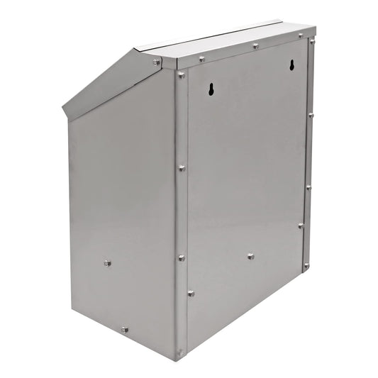 KHEARPSL Stainless Steel Chicken Feeders No Waste Poultry Feeder Rainproof Hanging Poultry Feeder Trough with Lid Holds 25lbs of Feed, No Assembly Required
