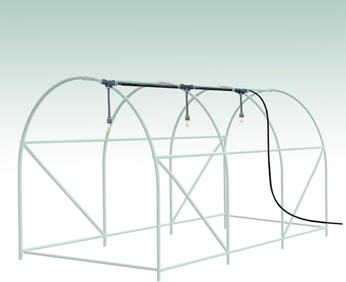 Greenhouse, Portable Greenhouses for Outdoors, Large Walk in Green House for Outside with Ventilated Roll-up Door and Reinforced Frame (Green, 10x10x7 ft w/ Irrigation System)