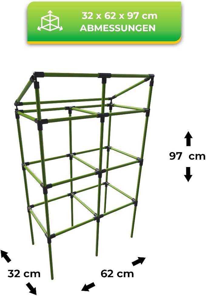 Bio Green Trellis for Raised Garden Bed with Watering System City Jungle | 12“L x 24“W x 38“H | Ideal Growth for Climbing Plants | Easy to Assemble