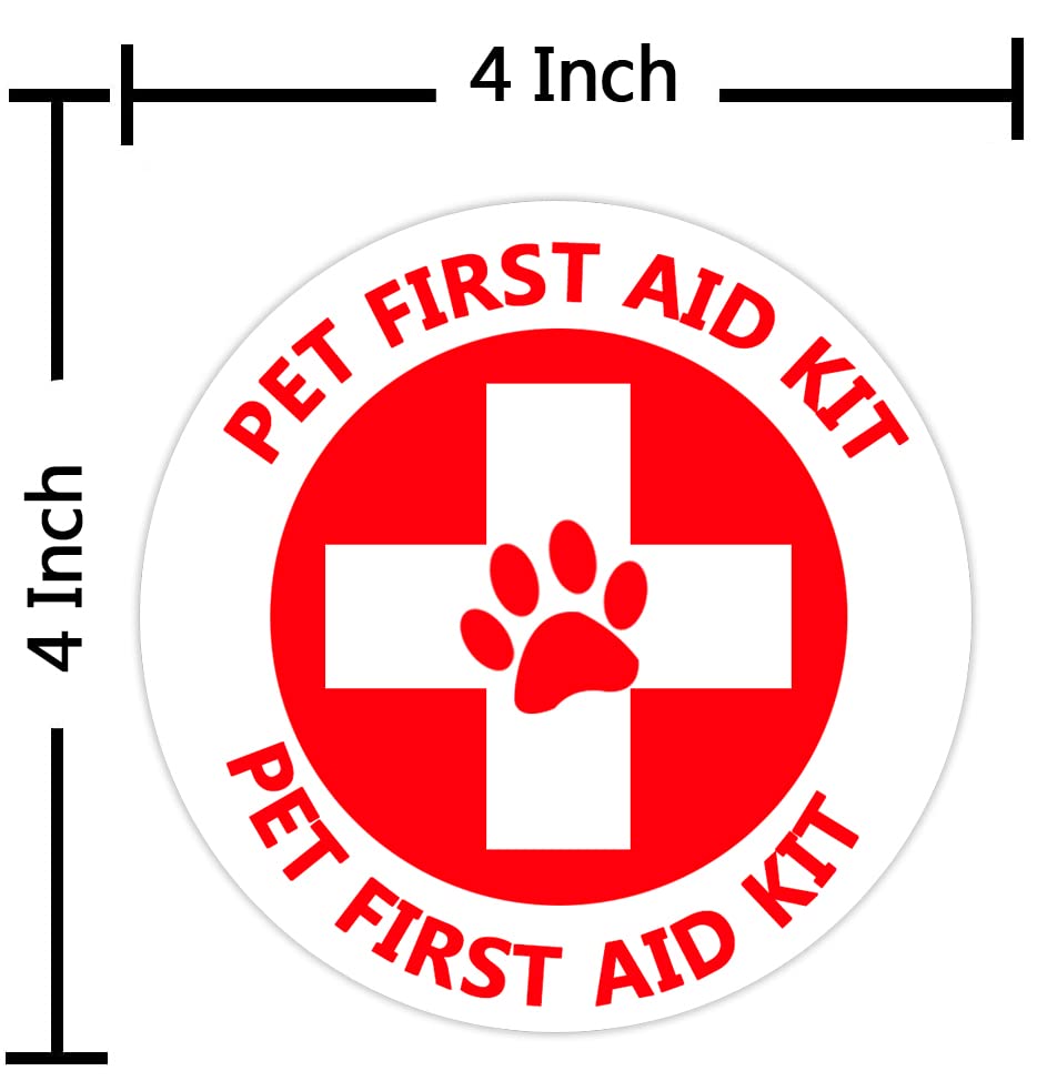 Pet First Aid Kit Sign Stickers,4 Inch Emergency Symbol Labels for Veterinarian,Pet Shop,Emergency Center,Home,Office & Car,10 Pcs Per Pack