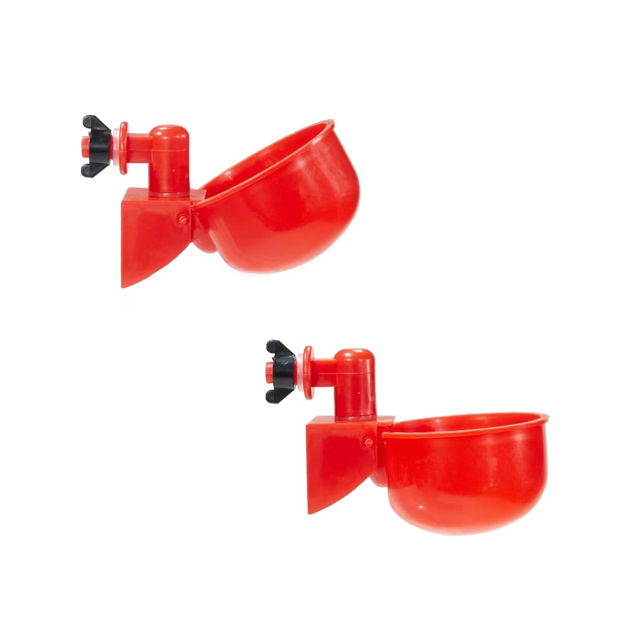 Chicken Waterer Cups, Automatic Chicken Drinkers, Chicken Water Dispenser,Poultry Drinker Set with Drill (Red, 24 Pack)
