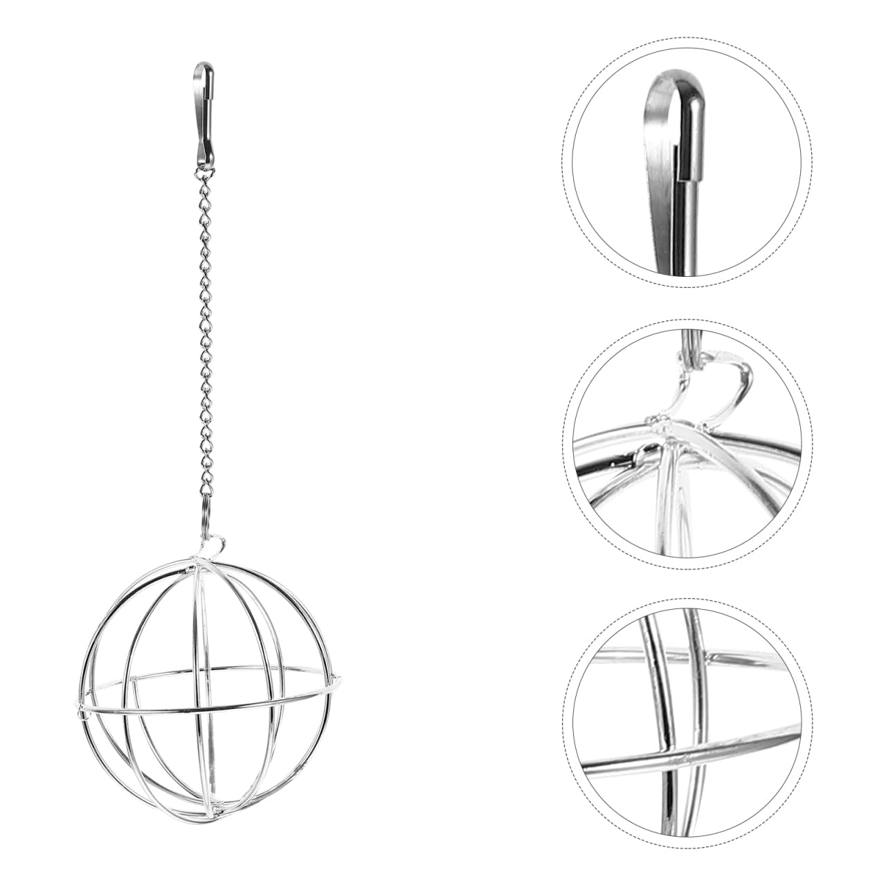 Balacoo Chinchilla Hay Feeder - Hanging Rabbit Hay Feed Dispenser, Stainless Steel Guinea Pig Holder Ball Feeder Toy for Bunny Guinea Pig Hamster Rat