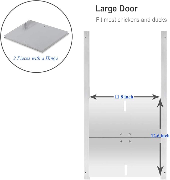 JVR Automatic Chicken Coop Smart Door Compatible with Alexa, Google Assistant, Home Assistant, Tuya - WiFi Electric Opener, Auto Sunrise/Sunset Dusk to Dawn Doors, Chicken Coop Accessories
