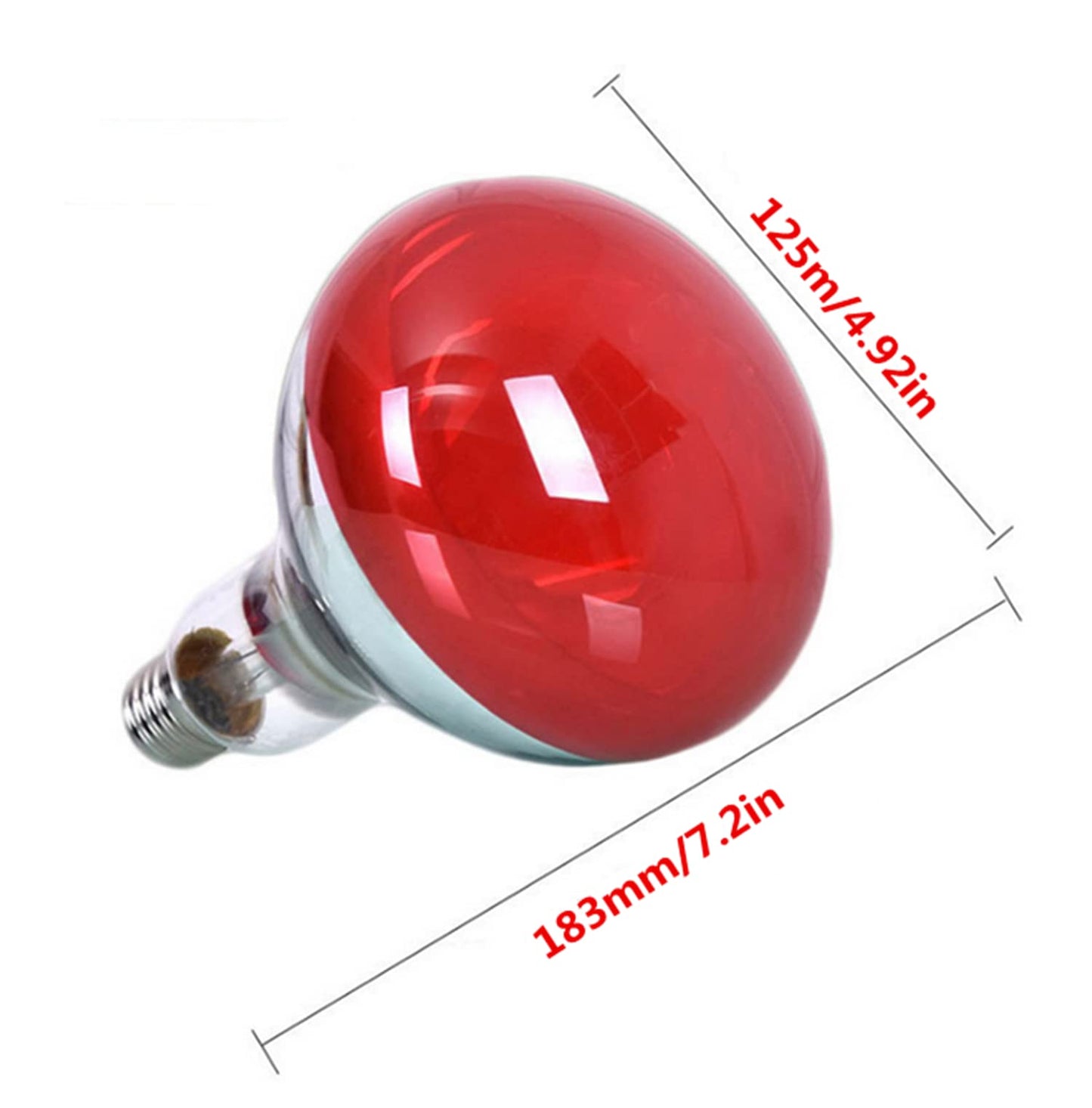Qixivcom 2-Packs 275W Heat Lamp Bulb Infrared Heating Bulbs E26 110V Red Light Heat Lamp Waterproof Anti-Explosion Thickened Light Bulbs for Piglet Chicken Duck Birds Bathroom Use