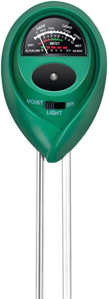 iPower 3-in-1 Soil Test Kit, Soil Moisture/Light/pH Meter for House Plant, Garden, Lawn, Farm, Ideal for Indoor & Outdoor Use