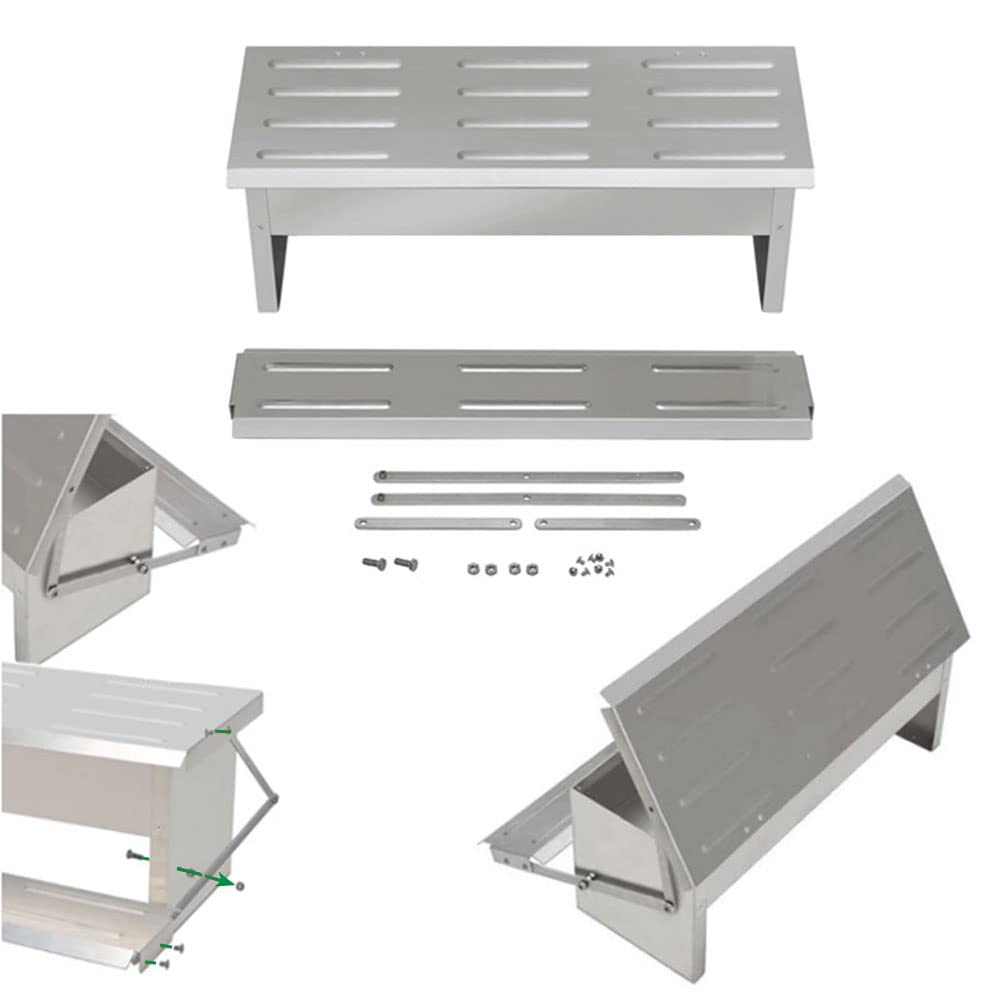 Abustle pig 5L Automatic Chicken Feeder Poultry Treadle Galvanized Steel Trough for Roosters Pheasant Chicken Outdoor Coop, Rat Proof with Weatherproof Lid
