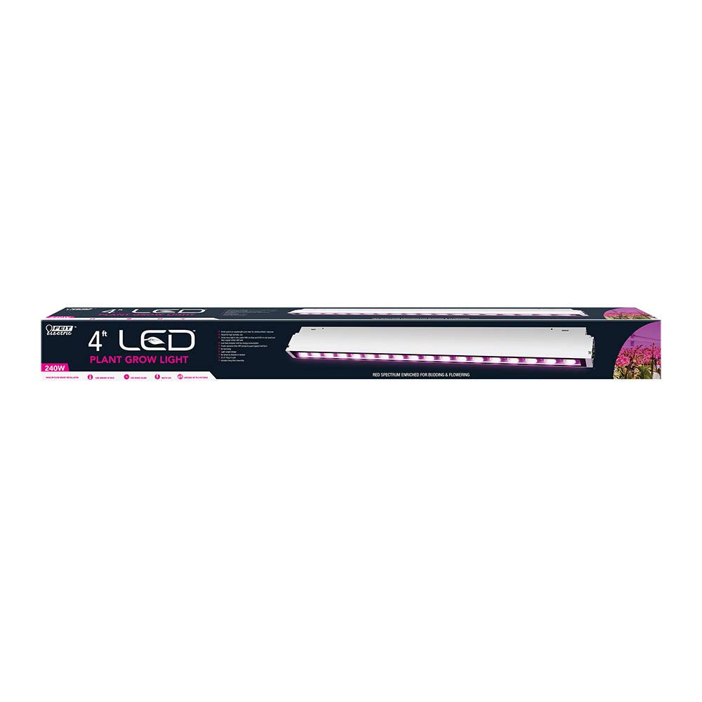 Feit Electric 48 Inch 240 Watt Full Spectrum LED Plant Grow Light, Red-Spectrum Enriched for Budding and Flowering, 4 Foot Long