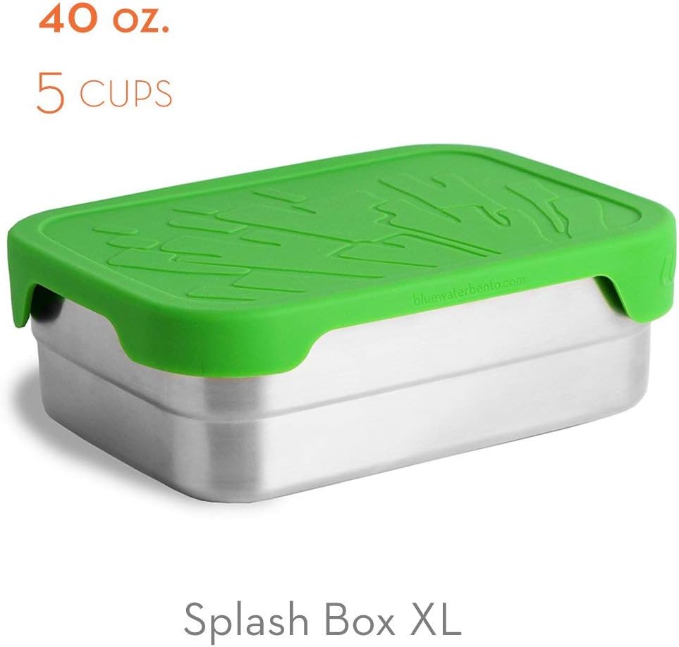 ECOlunchbox Splash Box XL – 40 oz Leak-Proof Stainless Steel Bento with Food-Safe Silicone Lid (Plastic-Free, Dishwasher Safe)