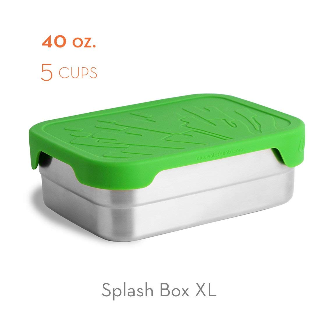 ECOlunchbox Splash Box XL – 40 oz Leak-Proof Stainless Steel Bento with Food-Safe Silicone Lid (Plastic-Free, Dishwasher Safe)