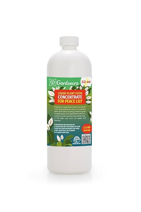 Gardenera Plant Growth Superfood for Peace Lilies with 18 Vitamins & Minerals - Organic Plant Food Fertilizer - Micro-Fungi and Bio-Organisms for Peace Lily Plant Care & Growth Enhancement - 32oz