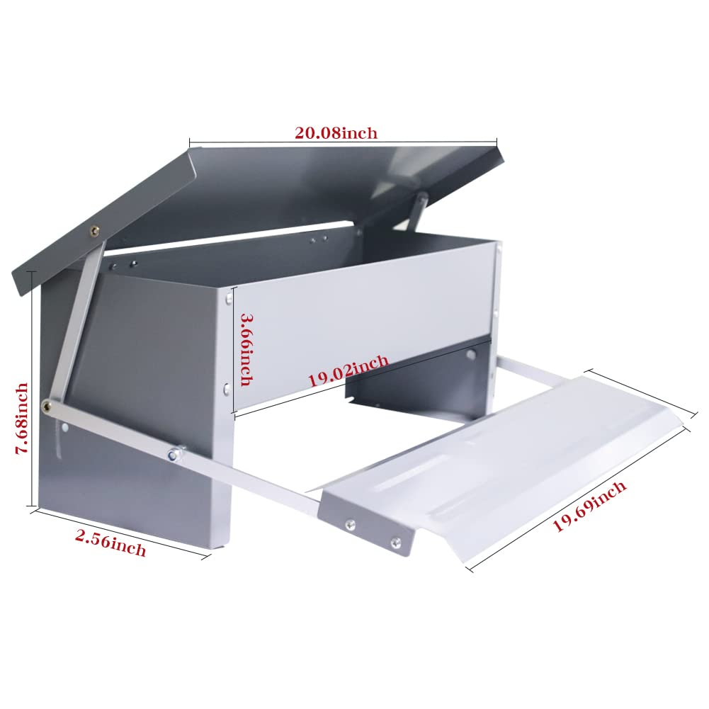 APlayfulBee Automatic Chicken Feeder 5L Treadle Galvanized Steel Poultry Feeders Self-Opening Automatic Food, with Weatherproof Lid Rain Cover for Roosters Pheasant Chicken Outdoor Coop