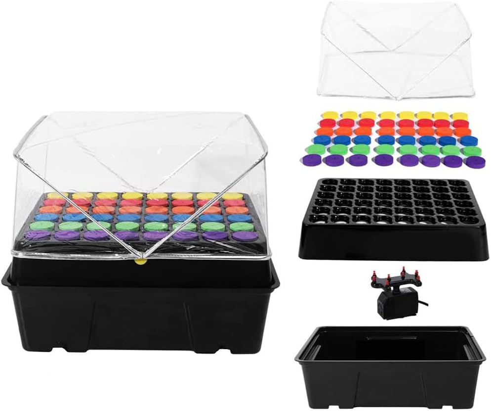 HORTIPOTS Aeroponic Clone Machine 48 Site for Plant Cuttings Propagation Using 2 in Neoprene Inserts