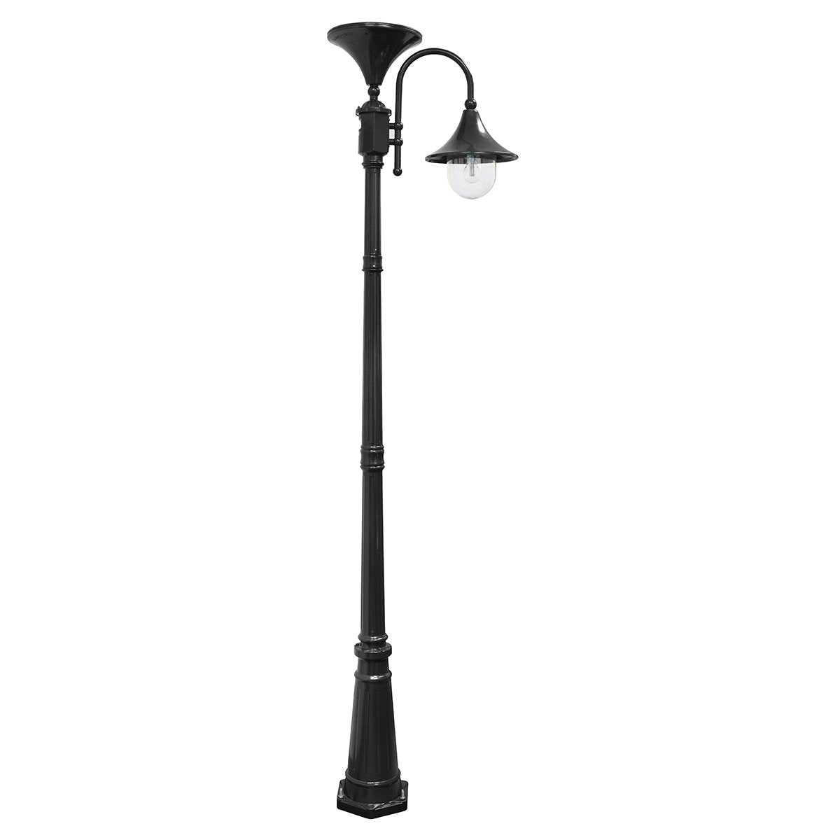 Gama Sonic Everest 92 in. Black Modern LED Solar Landscape Lamp Post Light Black