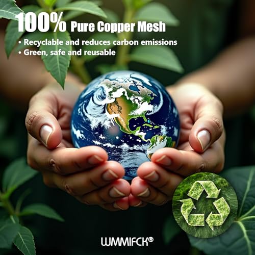 3rd Gen Copper Mesh Rodent Control Kit, 100% Pure Copper Wool for Slugs Snail Pest Bird Mice Rat Control, 2 Rolls Mesh Roll Wrap Wire with Scissors