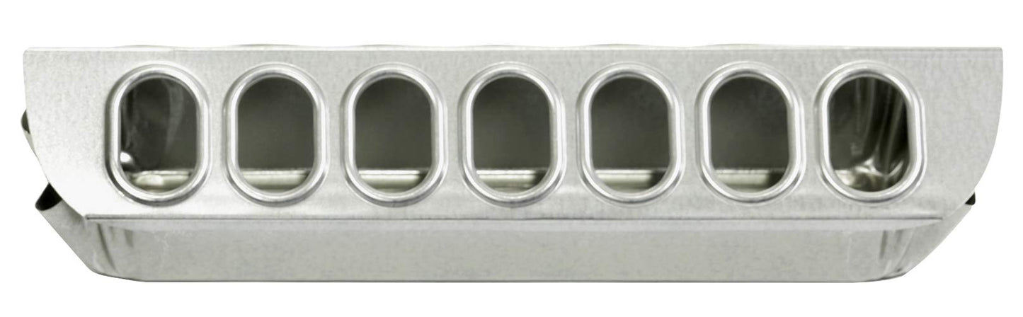 Little Giant® Slide-Top Poultry Ground Feeders | Galvanized Feeding Trough Tray | Durable and Lightweight Chicken Feeder | Made in USA | 12 Inches