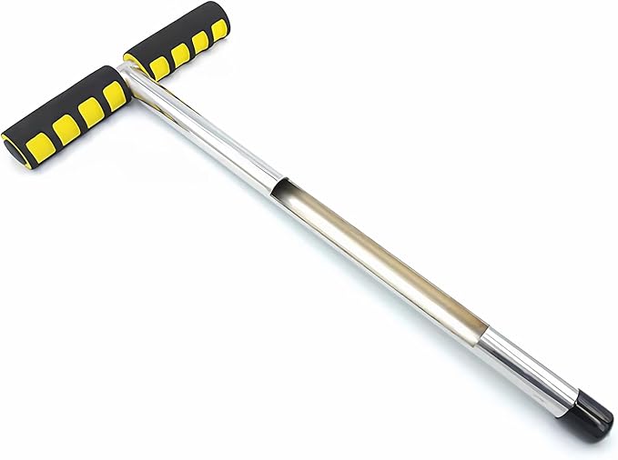 X·CELLENT Soil Probe, Soil Sample Probe 20 Inch with Reusable Soil Sampler Bags,Stainless Steel T-Style Handle Soil Test Kit, for Soil Sampling Plant Care/Agriculture/Garden/Farm(20”S/T-Style）