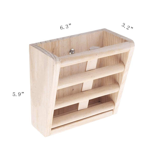 Bunny Hay Rack Guinea Pig Hay Feeder Chinchilla Hay Holder Rabbit Food Dispenser Natural Wooden Hamster Rabbit Cage Accessories