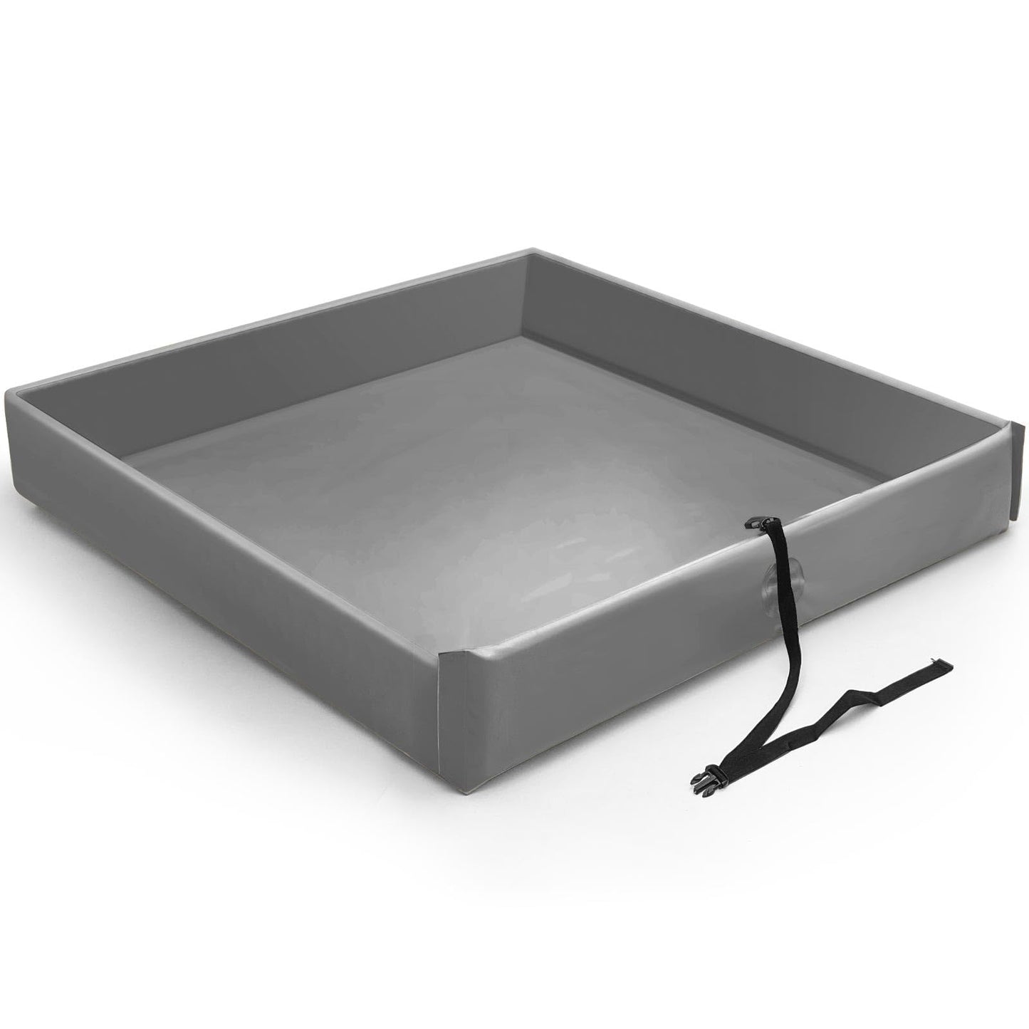 Wettarn Folding Duck Pond 4' x 4' Portable Spill Containment Berm Wall Containment Berm(Gray)