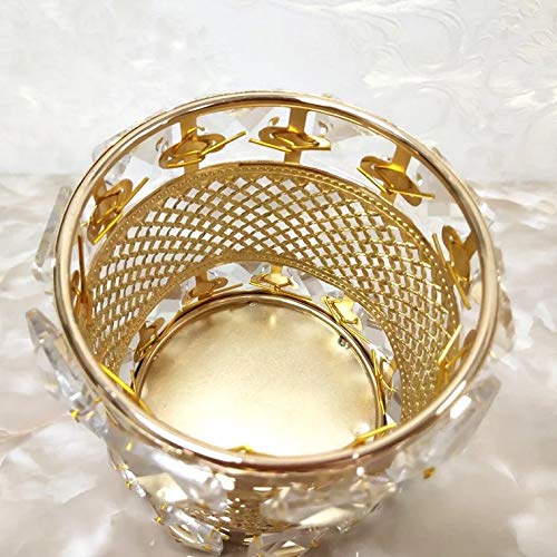CY craft Gold Makeup Brush Holder,Brass Vintage Crystal Makeup Brush Organizer Handmade Cosmetic Brush Storage，Metal Eyebrow Pencil Pen Cup