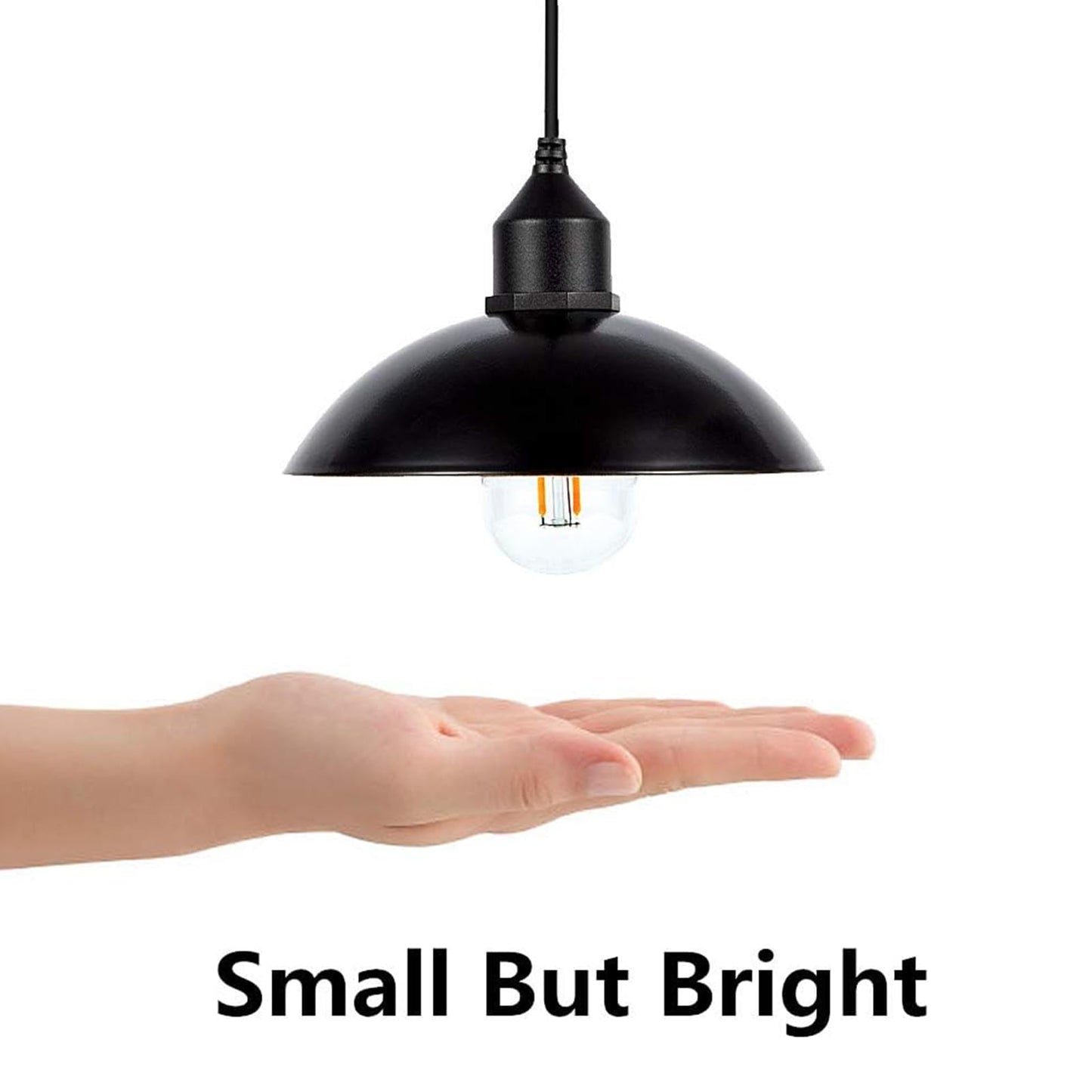 Solar Light for Chicken Coop Classical Bulb with 9.8FT Cord Solar Pendant Lights Outdoor Dusk to Dawn Waterproof for Shed, Indoor, Playhouse